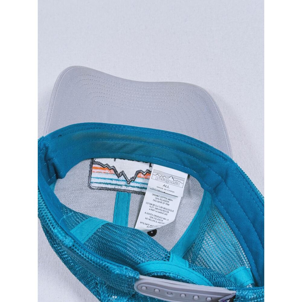 Patagonia Horizons Trucker Hat Mesh Snapback Black Teal Outdoor Hiking Trail - Picture 7 of 7